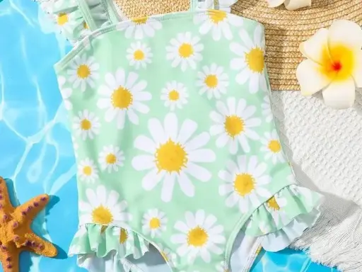 One-Piece Swimsuit with Ruffle Trim